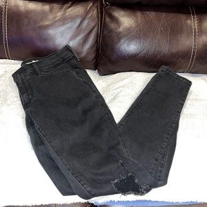 Levi’s 711 Skinny Jeans Black Distressed Mid Rise Women’s Size 29